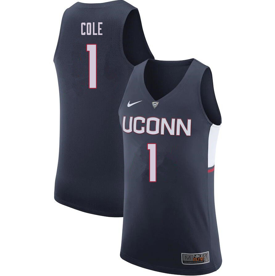 Men #1 R.J. Cole Uconn Huskies College Basketball Jerseys Sale-Navy - Click Image to Close